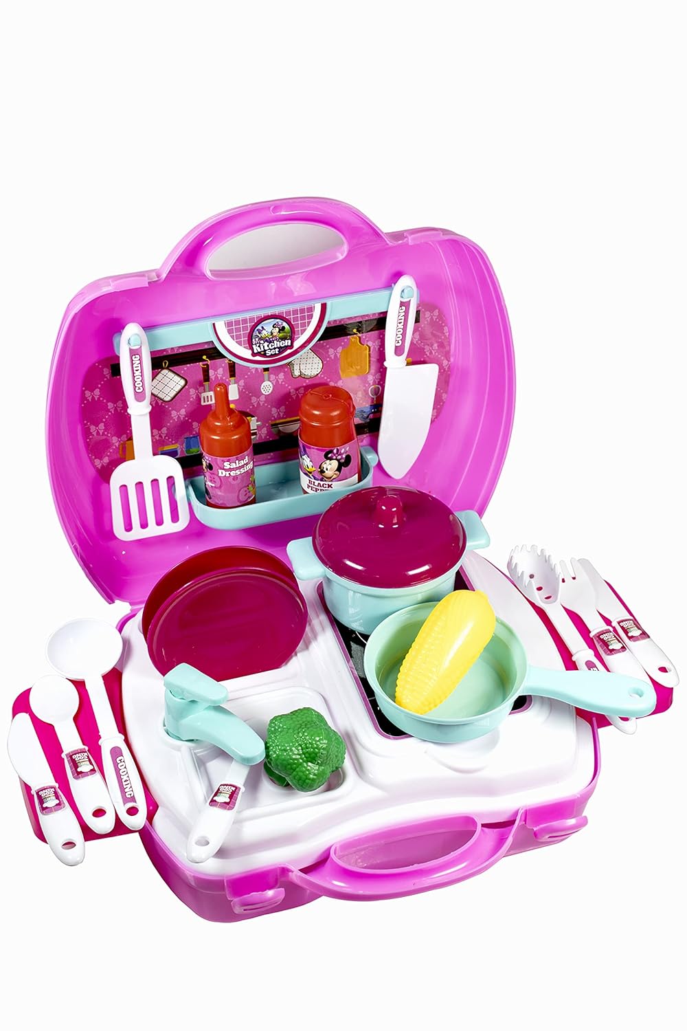 Skoodle Disney Junior Minnie Kid Chef Bring Along Kitchen Cooking Suitcase Set with Briefcase and Accessories for Kids (26 Pieces), Ages 3+ - Image 4