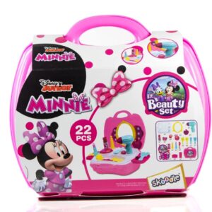 Skoodle Disney Junior Minnie Beauty Set in Plastic Case with Makeup Accessories for KidS (22 Pieces ), Ages 3+