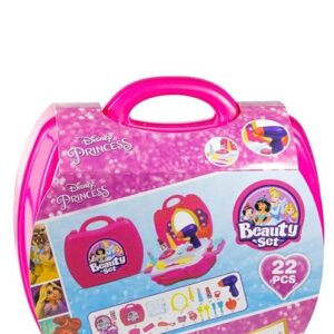 Skoodle Disney Princess Beauty Set in Plastic Case with Makeup Accessories for KidS (22 Pieces ), Ages 3+