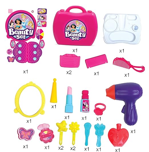 Skoodle Disney Princess Beauty Set in Plastic Case with Makeup Accessories for KidS (22 Pieces ), Ages 3+ - Image 3