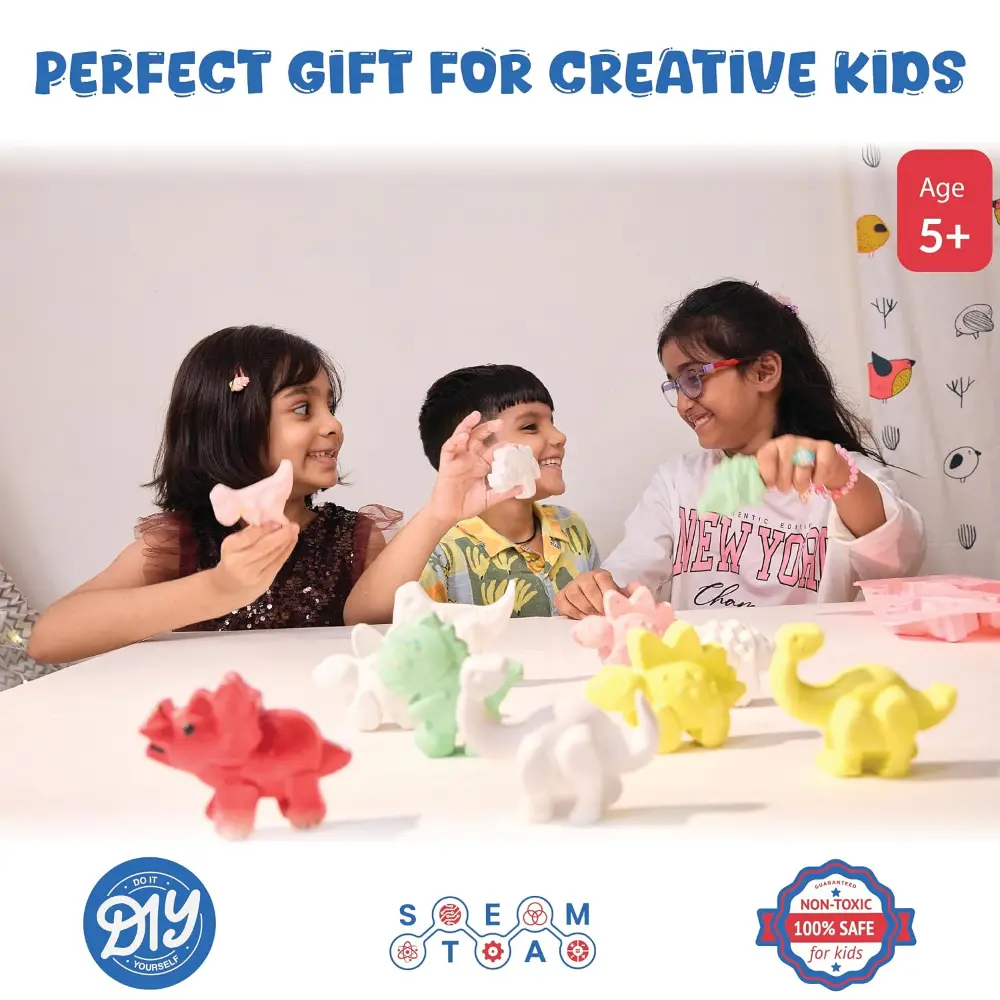 KORES Dino Chalk Making Kit - DIY Craft Kit for Kids Age 5+ - Image 6