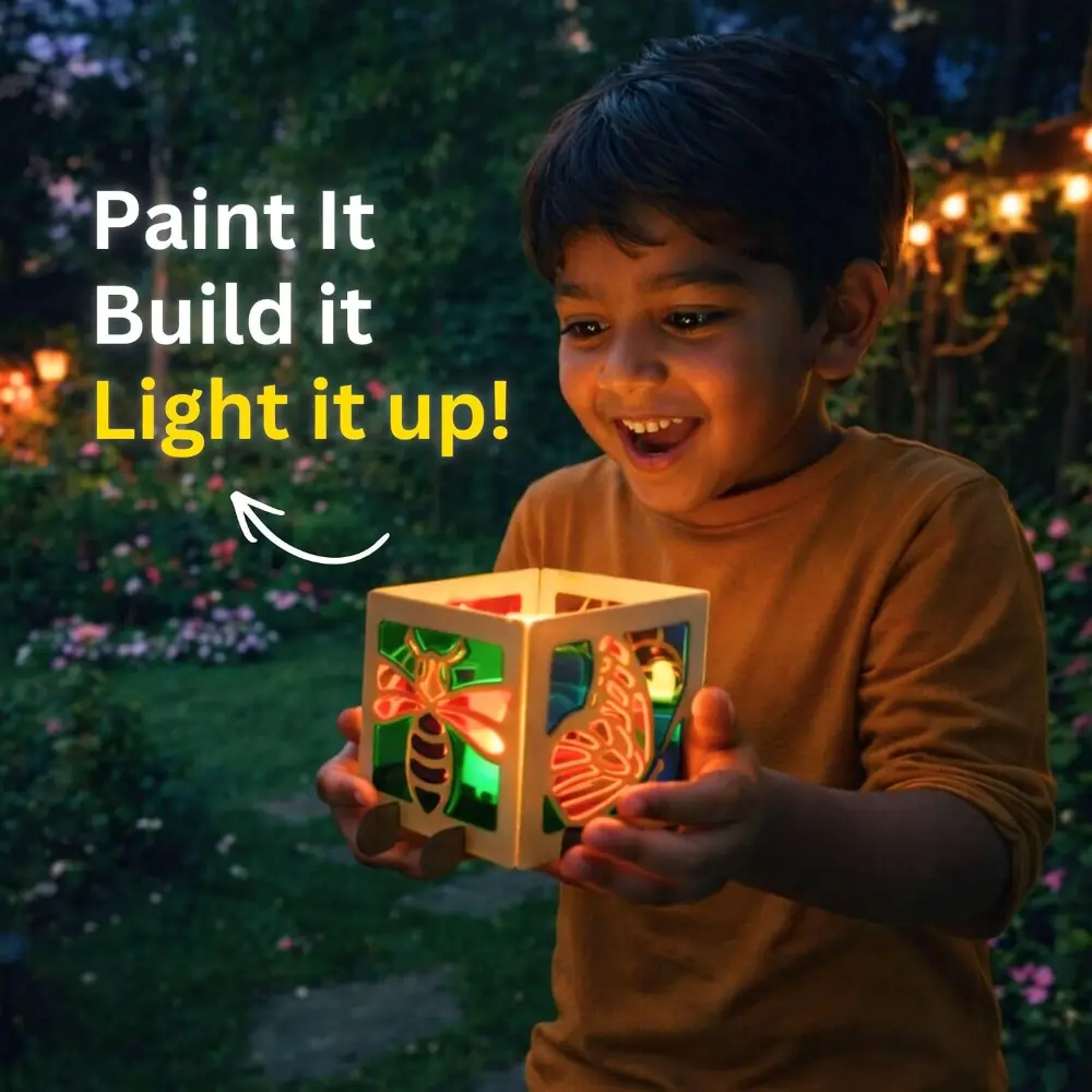 Kores Garden Glow Art Kit for Kids | DIY Glass Painting & Glow Lamp Craft Set (6–14 Years) - Image 7